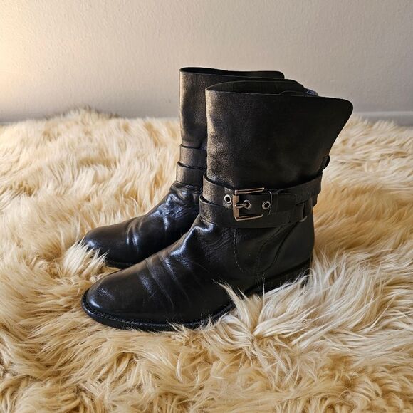 Coach Jesika Black Genuine Leather Ankle Boots Size 7 - Picture 2 of 7